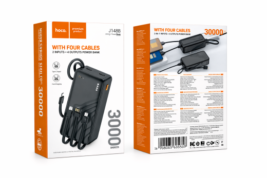Hoco J146B Night Tide 30000mAh Power Bank with 4 Cables DPS710