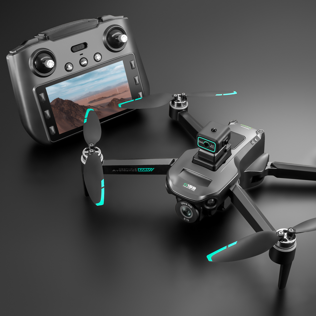 S159 GPS RC Drone 5G 8K HD Aerial Photography Dual-Camera Omnidirectional Obstacle Avoidance Drone with Screen M1523
