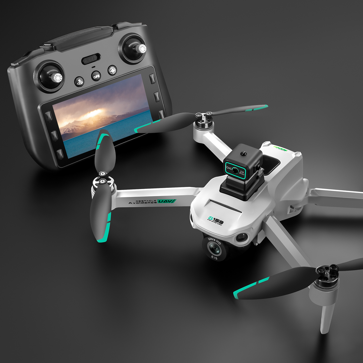 S159 GPS RC Drone 5G 8K HD Aerial Photography Dual-Camera Omnidirectional Obstacle Avoidance Drone with Screen M1523