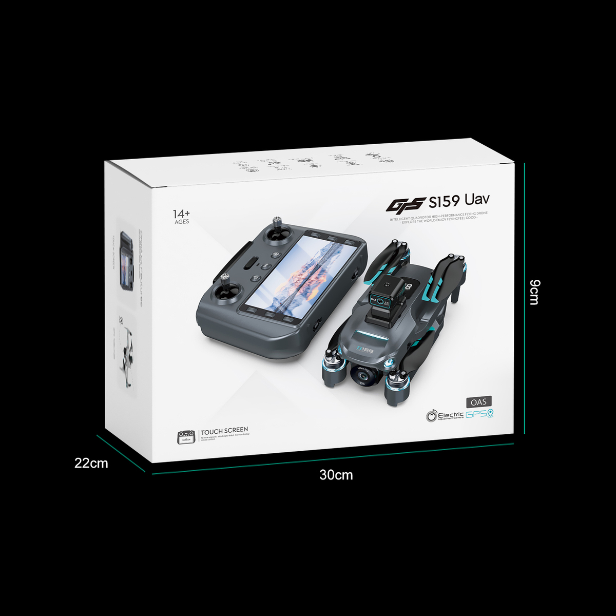 S159 GPS RC Drone 5G 8K HD Aerial Photography Dual-Camera Omnidirectional Obstacle Avoidance Drone with Screen M1523