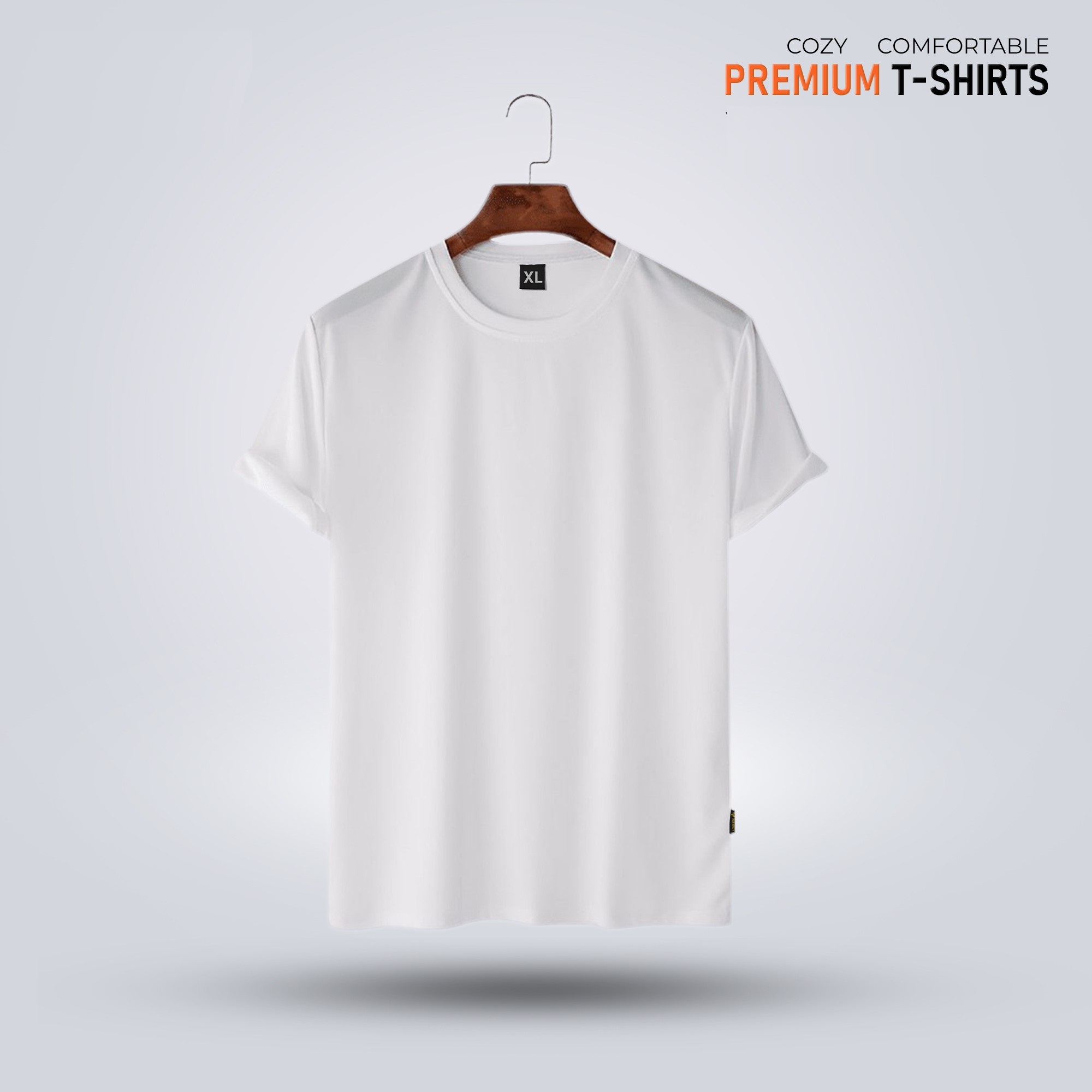Men's Premium Solid T-Shirt- White DSB5936