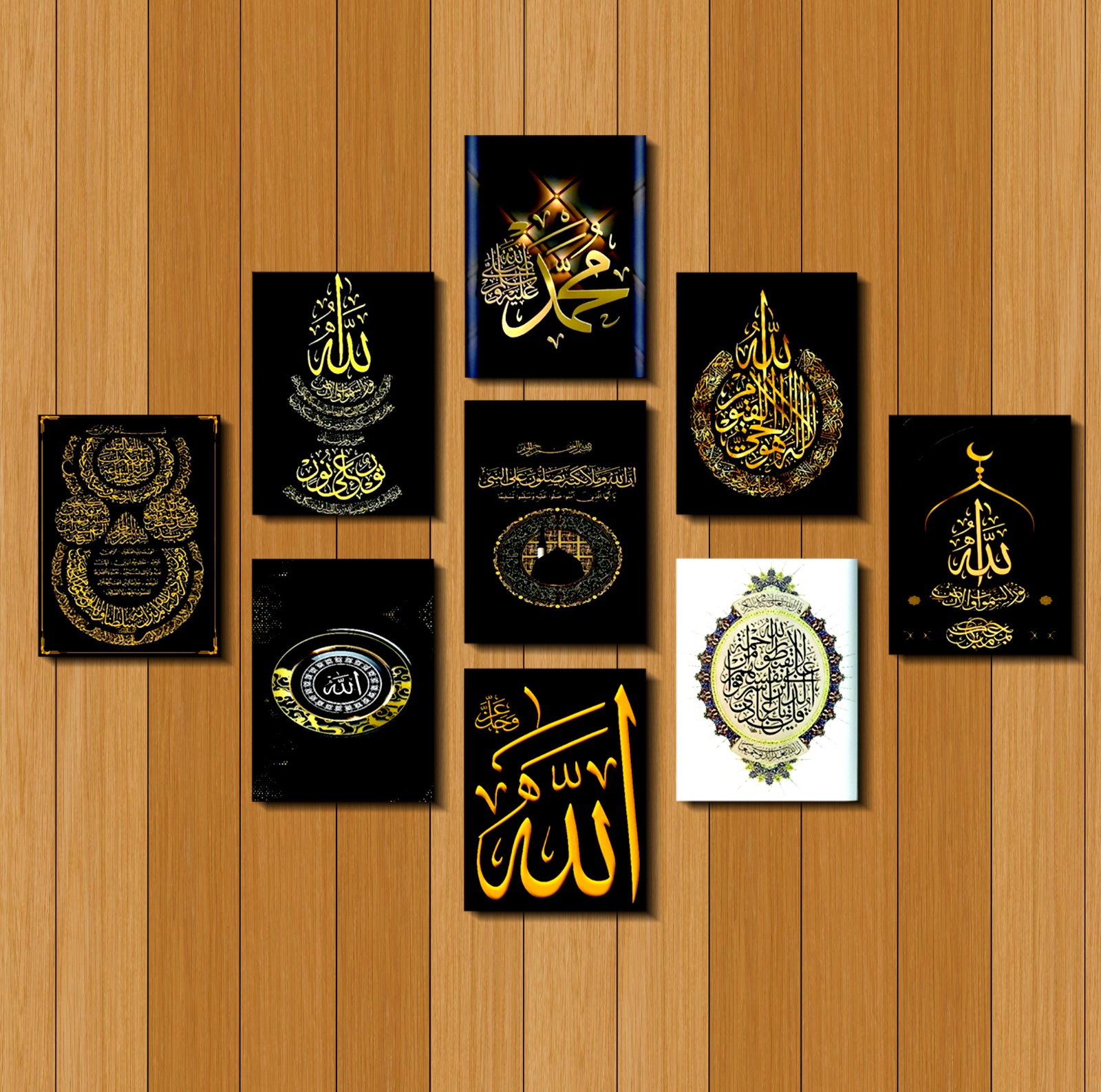 Home Decor 9pcs PVC Calligraphy Wallboard For Home & Office Decoration DSB6318