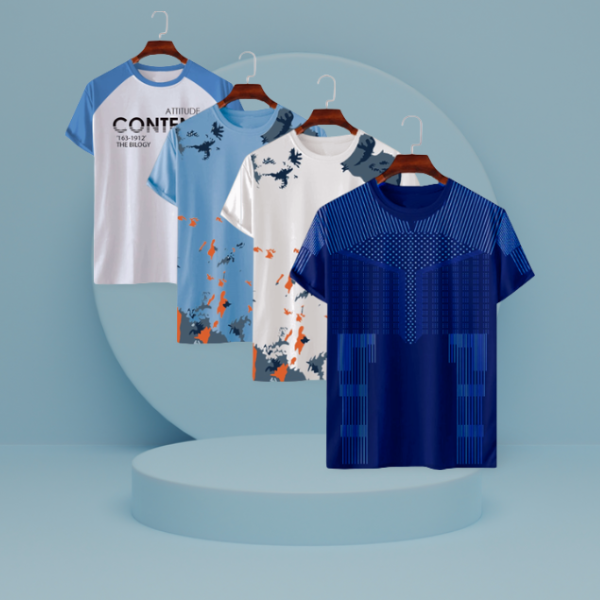 Stylish/Comfortable sports T-Shirt 4 (Four) pcs combo offer DSB9749