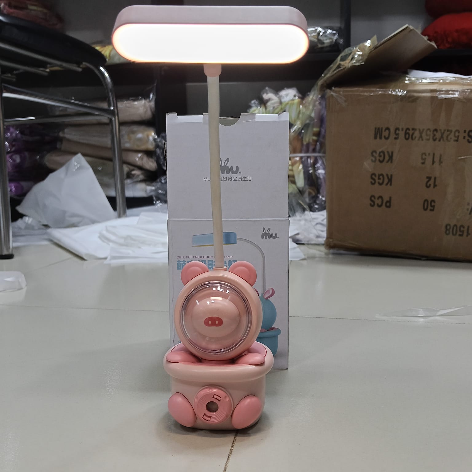 Luz Noturna LED Com Apontador de Lápis, Abajur, Proteção Ocular Em Formato de Coelho para Leitura DSB6476
