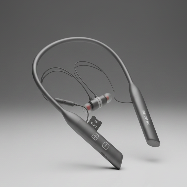 RECRSI RE-NY028 Hanging Neckband Earphone - Black DSB10820