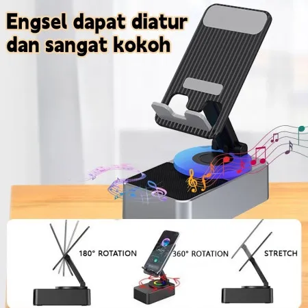 KISONLI M-1 Wireless Folding Bracket RGB Bluetooth Speaker With 360 Degree Phone Holder Stand DSB9577