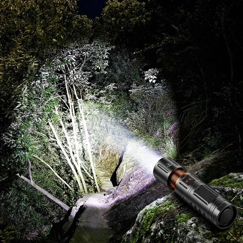Rechargeable LED Flashlight with Telescopic Zoom & Power Bank Function DSB9000