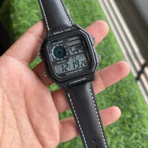 Casio AE-1200WHL-5AVDF World Time Digital Leather Belt Watch M1627