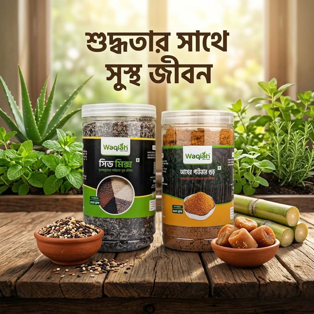 Healthy Life Pairing: Premium Seed Mix and Pure Sugarcane Powder Jaggery (500g Jar) DSB3097